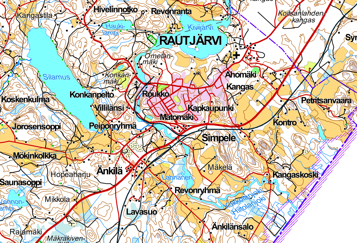 RAUTJÄRVEN HIITOLANJOEN TARKKAILUN VEDENLAATUNÄYTEPISTEET 00 00 006 004 00 00 Kivijärvestä tuleva vesi 00 tahtaan