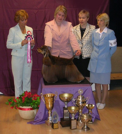 4.-5.6.2005 Rauma, tuomarina Allan Brown, Kanada PU-1 Fin Ch Luxurious Lead The Way, ROP PN- 1 Fin Ch Marvellous Pretty Woman, VSP 29.5.2005 Club Show, Orimattila, tuomarina Michelle Mitchell, Kennel Bleumoon's Lisää Club Shown näyttelykuvia Jenkki-lehdessä!