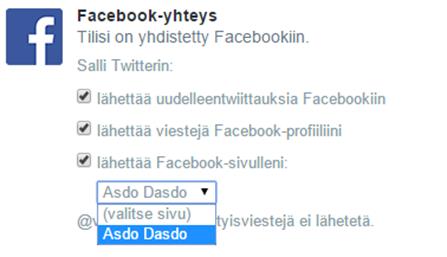 Paina Facebook-yhteyden kohdalta Yhdistä Facebookiin. 4. Sitten anna Facebookille oikeudet käyttää Twitter tiliäsi. 3.