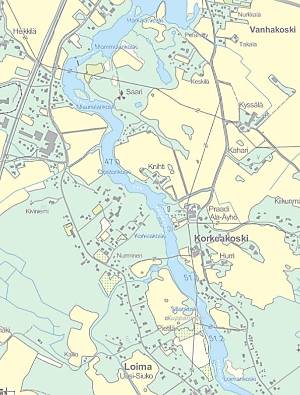 30 Härkälänkoski Mommolankoski Maurialankoski Opistonkoski Korkeakoski = kunnostettu/nousueste poistettu = kunnostussuunnitelma laadittu = ei toimenpiteitä Sillankoski Palojoki-Kourajoki Loimankoski