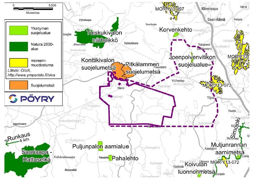 Alueella tapahtuvat muutokset sekä kaivoshankkeen vaikutukset on otettava huomioon Natura-alueella. Natura 2000-verkoston tavoitteena on suojella monimuotoista luontoa.