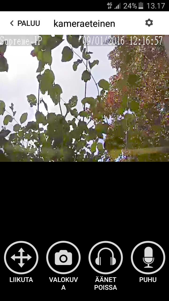 Supreme IP kameran käyttö 2/3 Näytä Jaa Nykyinen koodi: Näytä nykyinen QRkoodi Supreme IP kamerasta, voit jakaa sen MMS viestillä tms Luo uusi QR koodi: Luo uusi QR koodi Supreme Ip kameraan. Huom!
