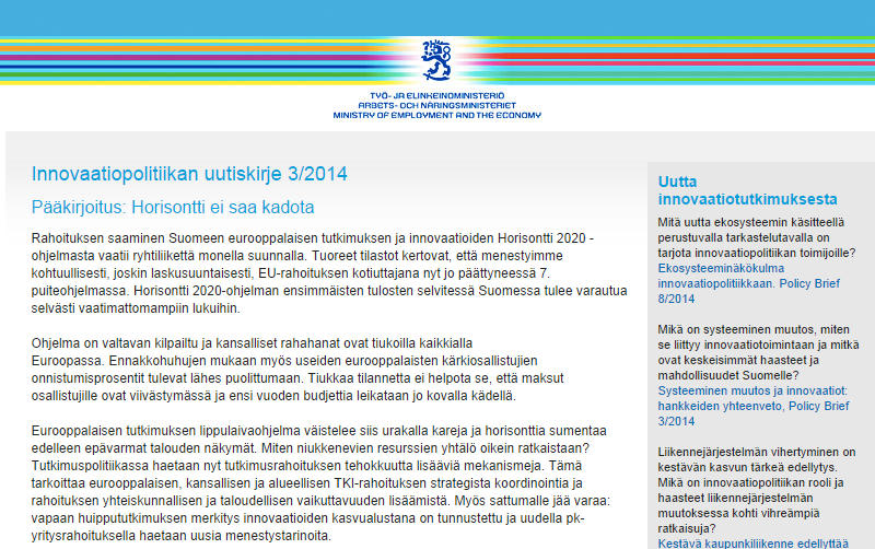 Erillisrahastojen hyödyntäminen Suomessa Kesäkuuhun 2014 mennessä Suomeen varmistunut EU:n 7. puiteohjelmasta n. 867 milj.