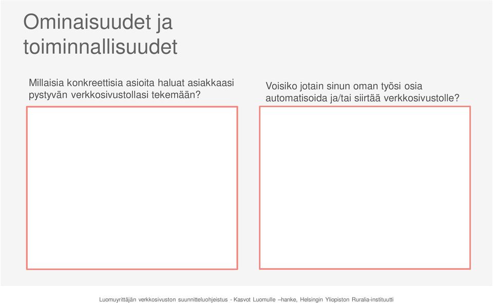 verkkosivustollasi tekemään?