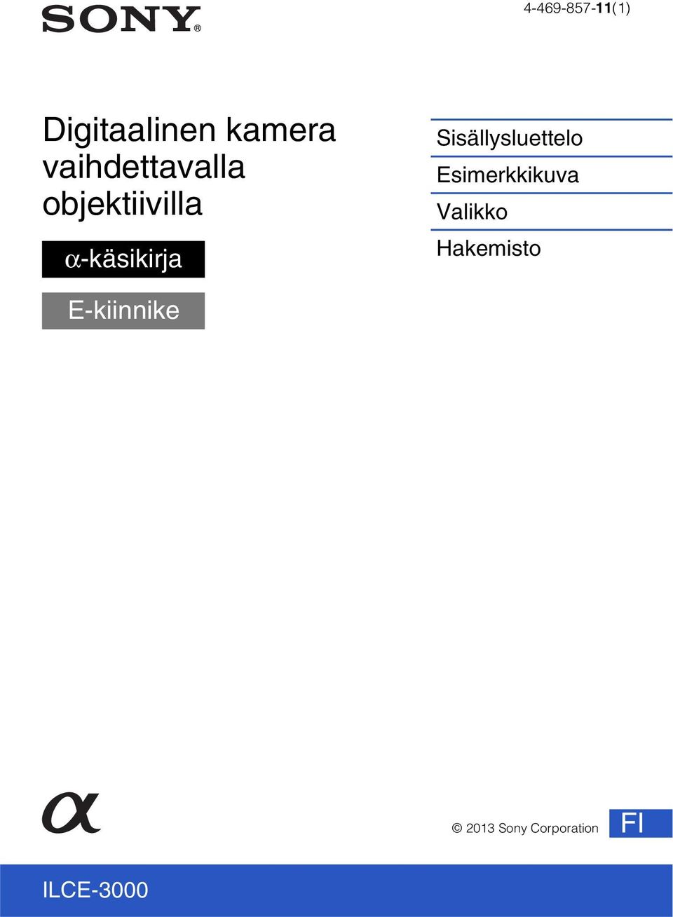 Sisällysluettelo Esimerkkikuva Valikko