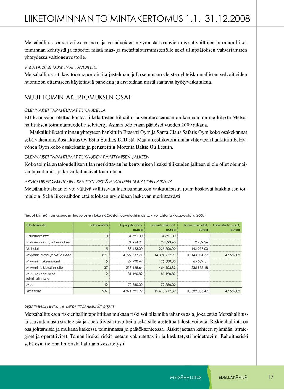 vahvistamisen yhteydessä valtioneuvostolle.