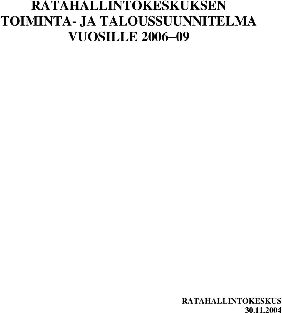 TALOUSSUUNNITELMA