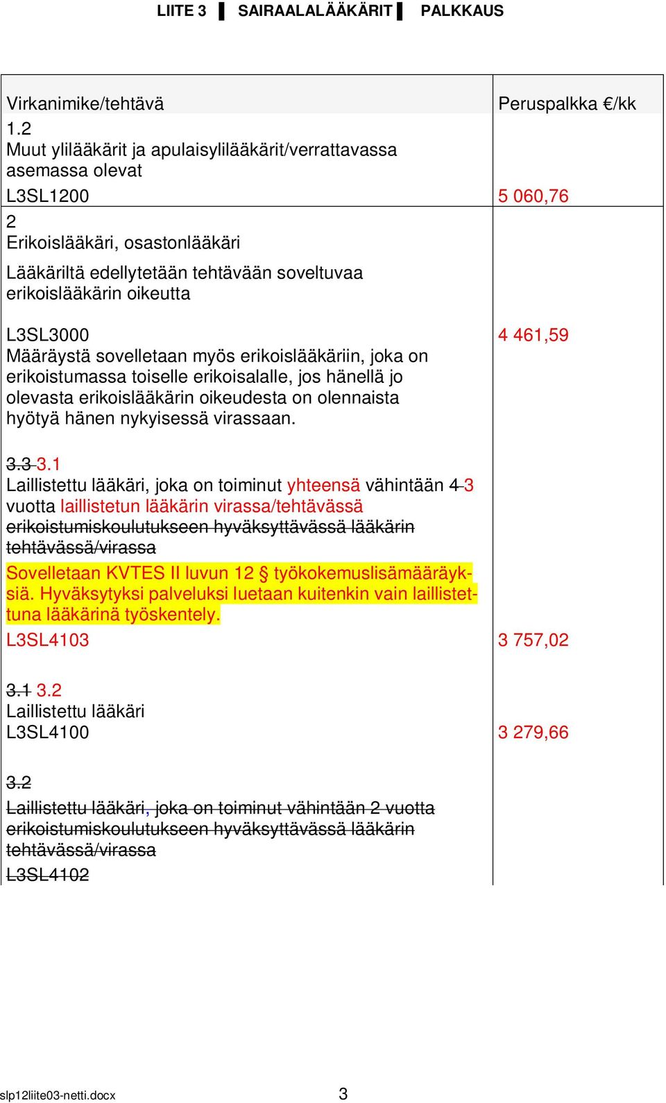 L3SL3000 4 461,59 Määräystä sovelletaan myös erikoislääkäriin, joka on erikoistumassa toiselle erikoisalalle, jos hänellä jo olevasta erikoislääkärin oikeudesta on olennaista hyötyä hänen nykyisessä