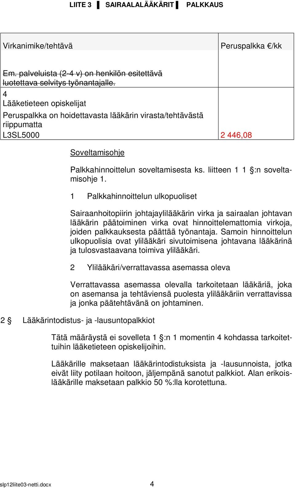 1 Palkkahinnoittelun ulkopuoliset Sairaanhoitopiirin johtajaylilääkärin virka ja sairaalan johtavan lääkärin päätoiminen virka ovat hinnoittelemattomia virkoja, joiden palkkauksesta päättää