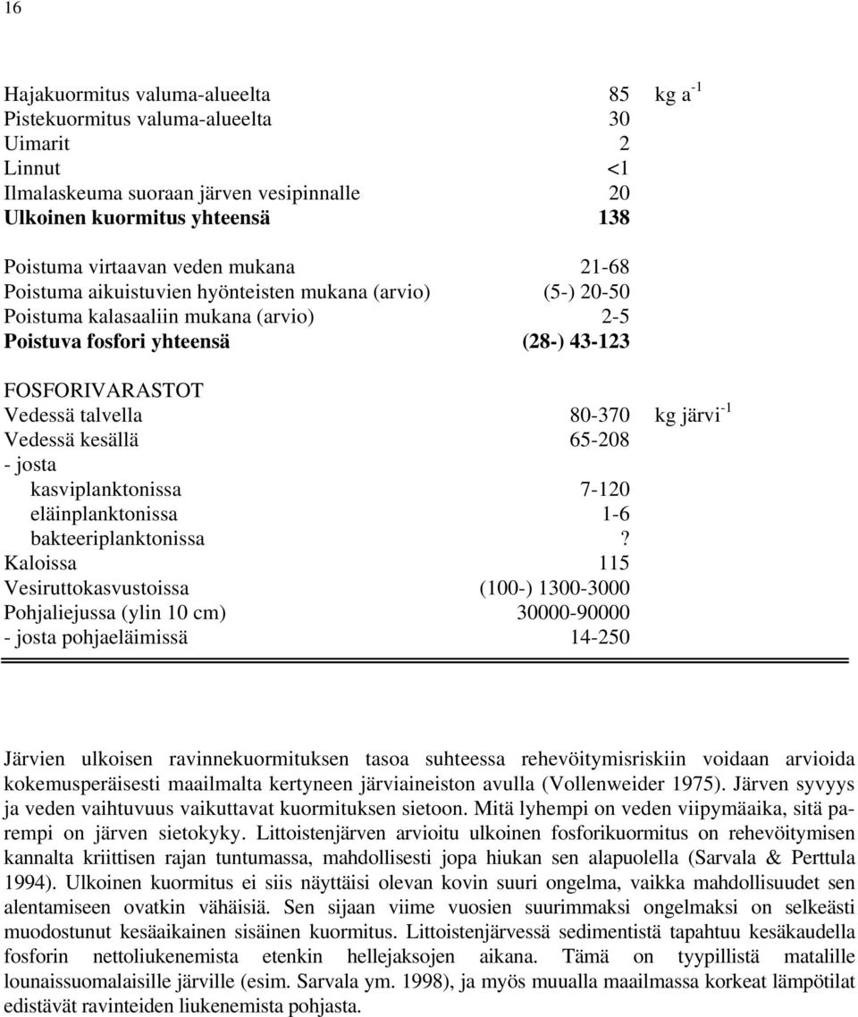 Vedessä kesällä 65-28 - josta kasviplanktonissa 7-12 eläinplanktonissa 1-6 bakteeriplanktonissa?