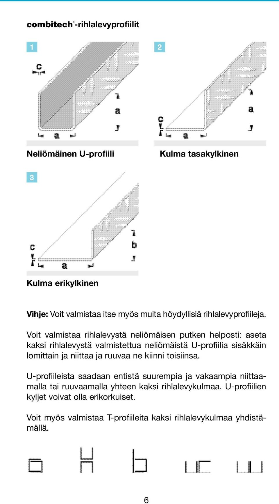 Voit valmistaa rihlalevystä neliömäisen putken helposti: aseta kaksi rihlalevystä valmistettua neliömäistä U-profiilia sisäkkäin lomittain ja