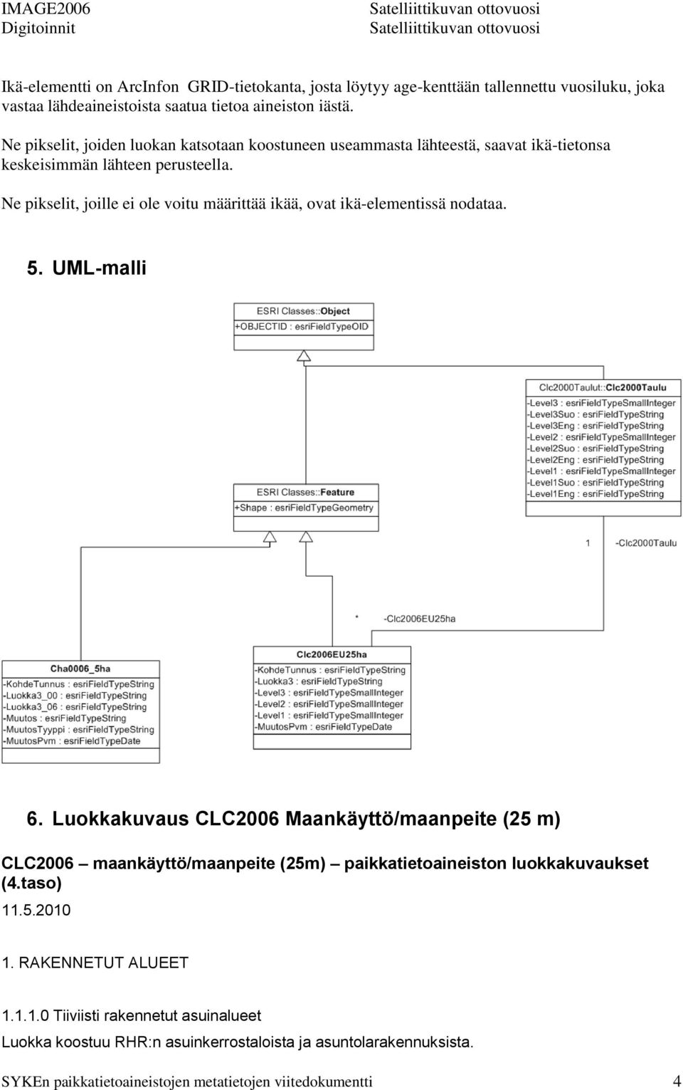 Ne pikselit, joille ei ole voitu määrittää ikää, ovat ikä-elementissä nodataa. 5. UML-malli 6.