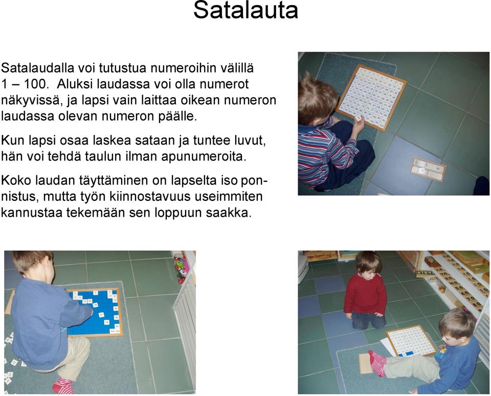 numeron päälle.