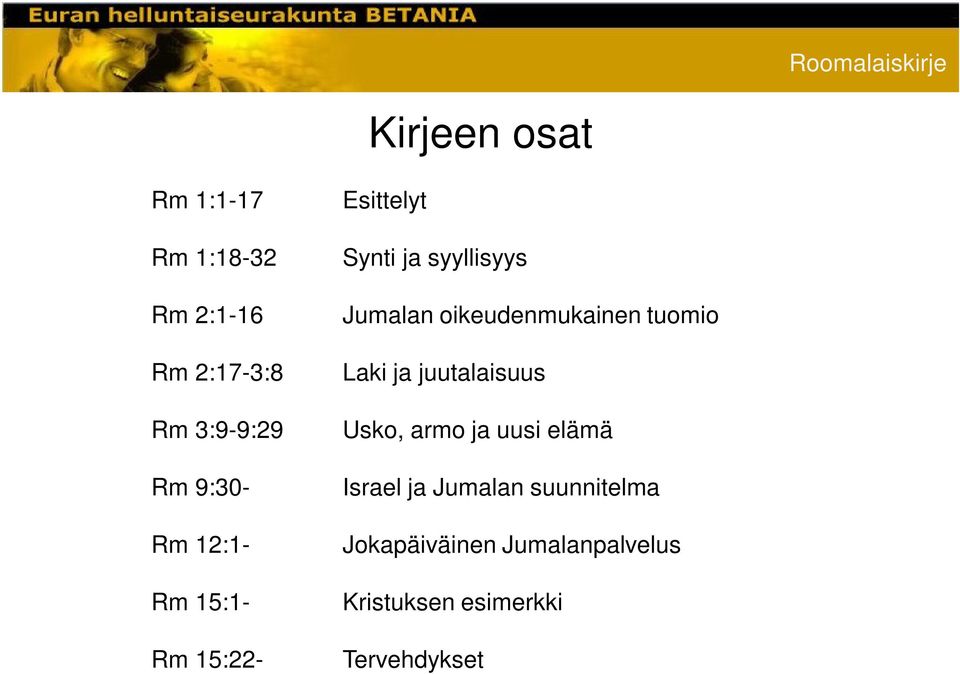 oikeudenmukainen tuomio Laki ja juutalaisuus Usko, armo ja uusi elämä Israel