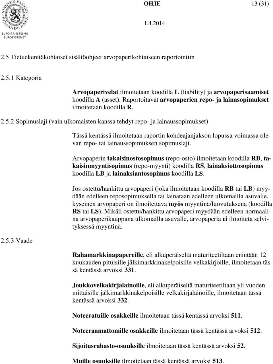 2 Sopimuslaji (vain ulkomaisten kanssa tehdyt repo- ja lainaussopimukset) 2.5.