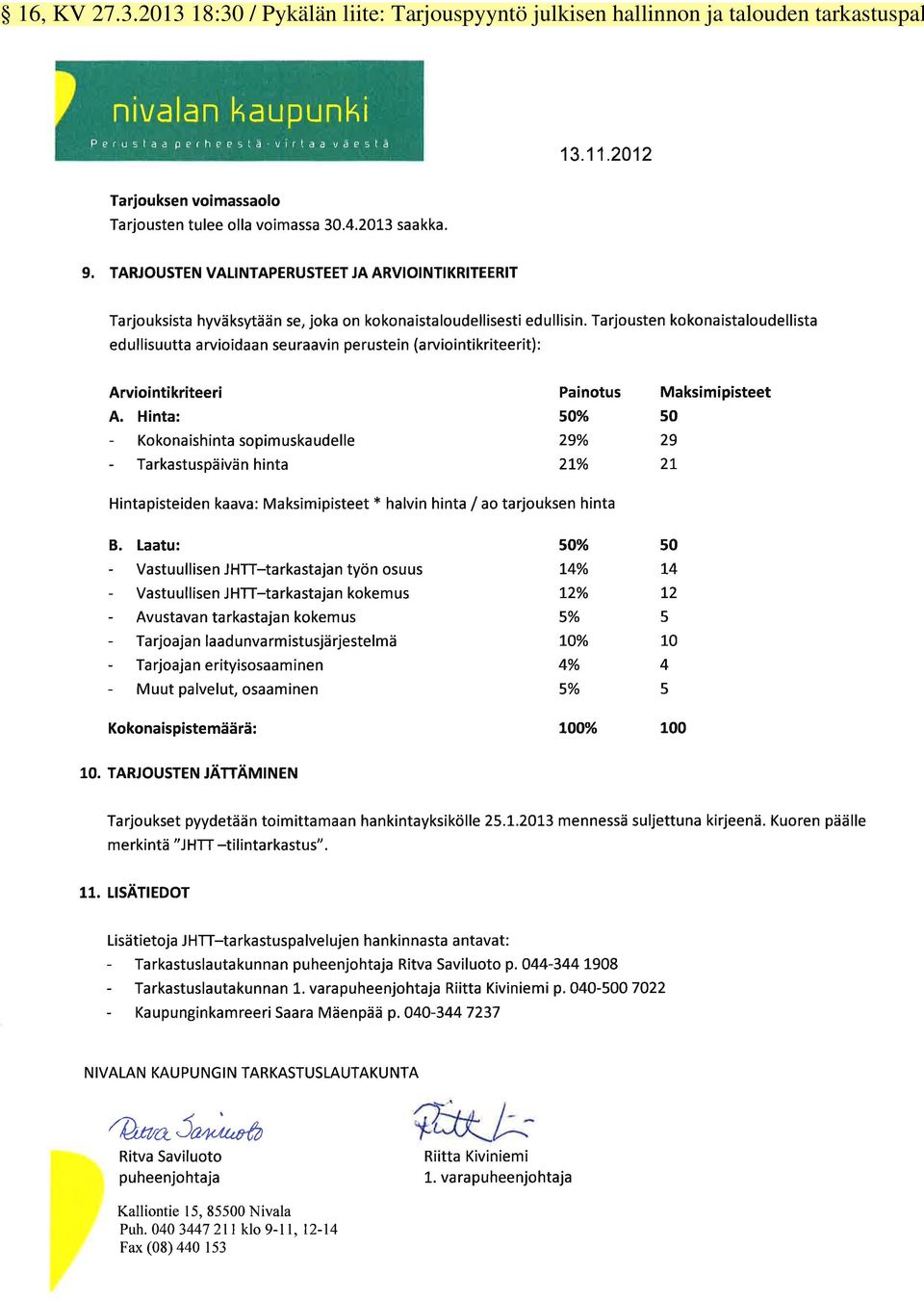 liite: Tarjouspyyntö