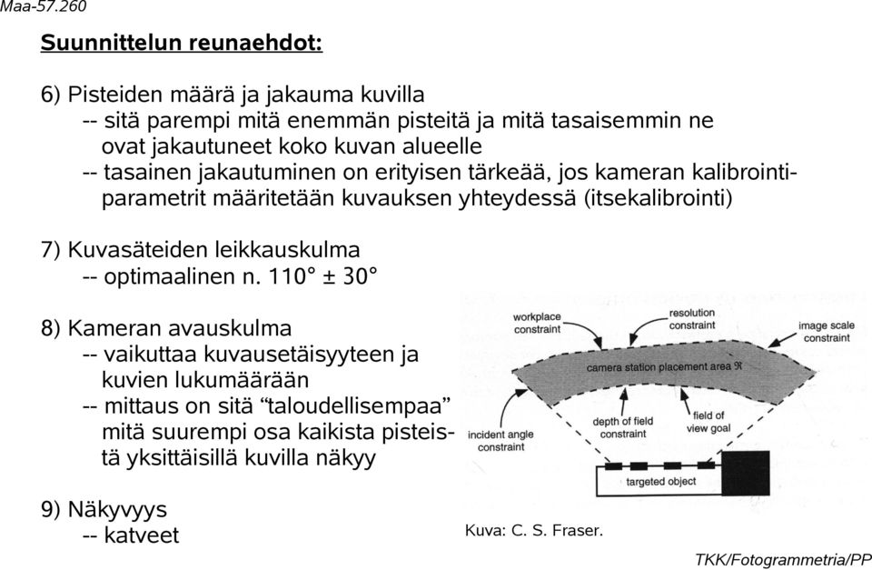 (itsekalibrointi) 7) Kuvasäteiden leikkauskulma -- optimaalinen n.