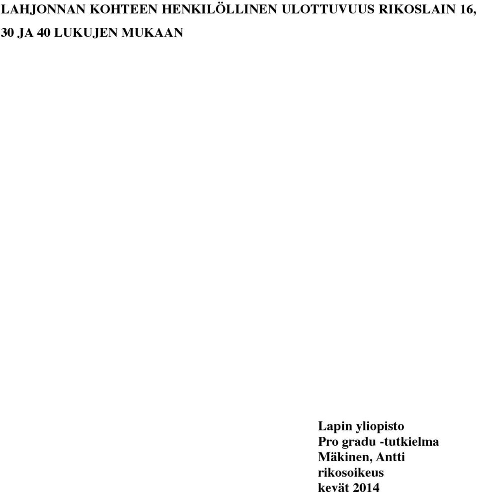 LUKUJEN MUKAAN Lapin yliopisto Pro