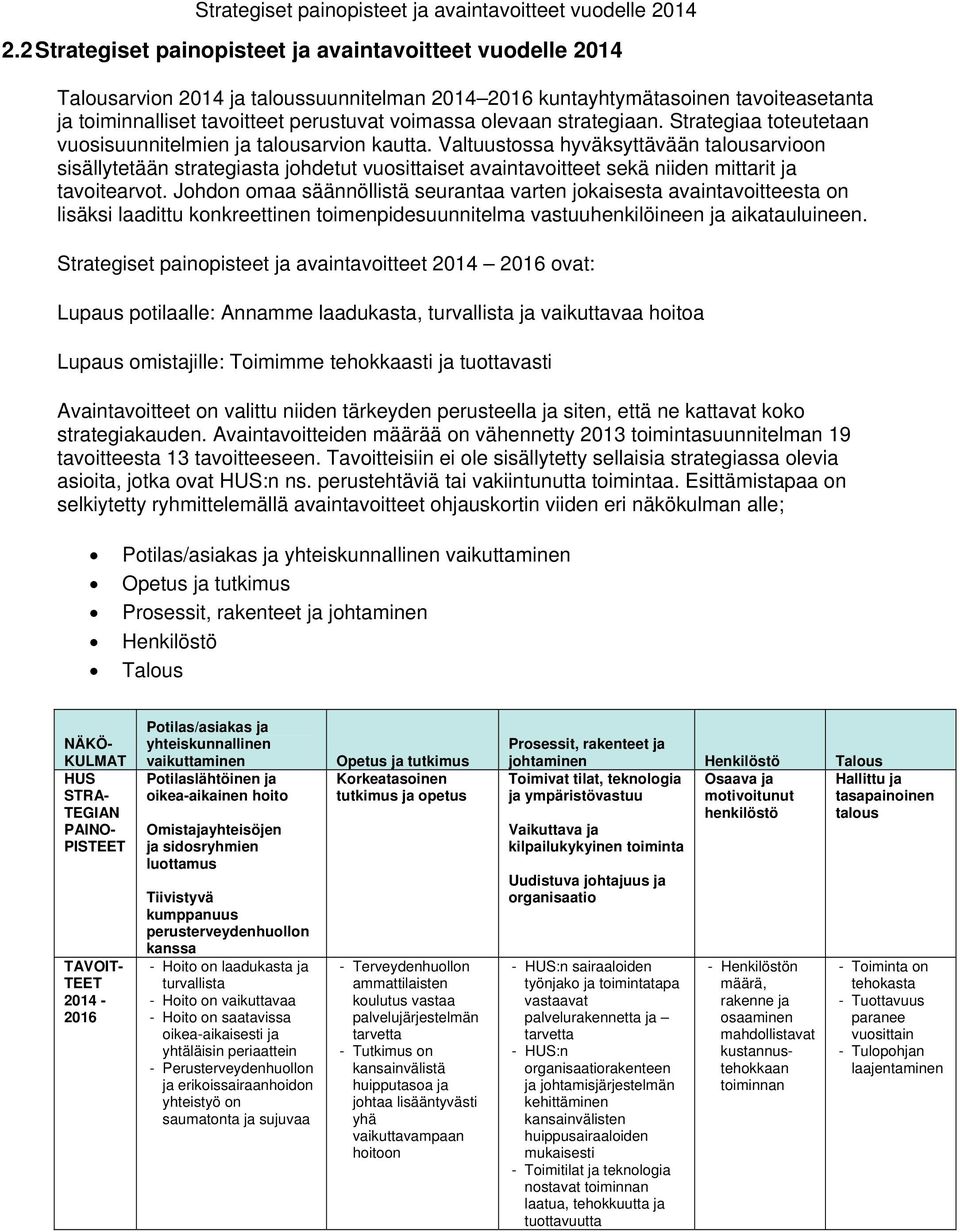 Valtuustossa hyväksyttävään talousarvioon sisällytetään strategiasta johdetut vuosittaiset avaintavoitteet sekä niiden mittarit tavoitearvot.