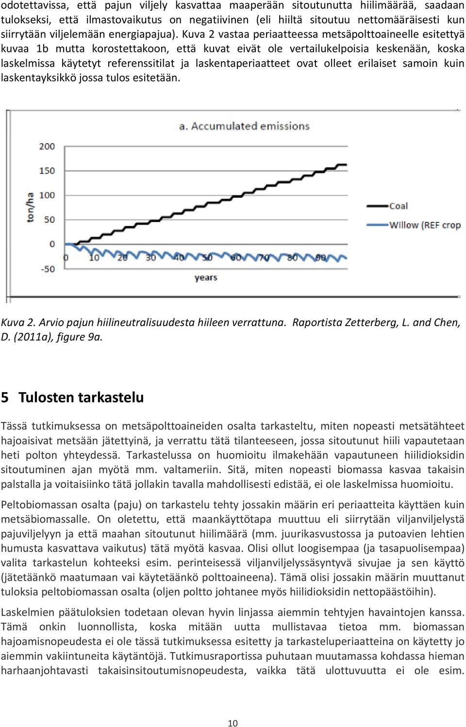 Kuva 2 vastaa periaatteessa metsäpolttoaineelle esitettyä kuvaa 1b mutta korostettakoon, että kuvat eivät ole vertailukelpoisia keskenään, koska laskelmissa käytetyt referenssitilat ja