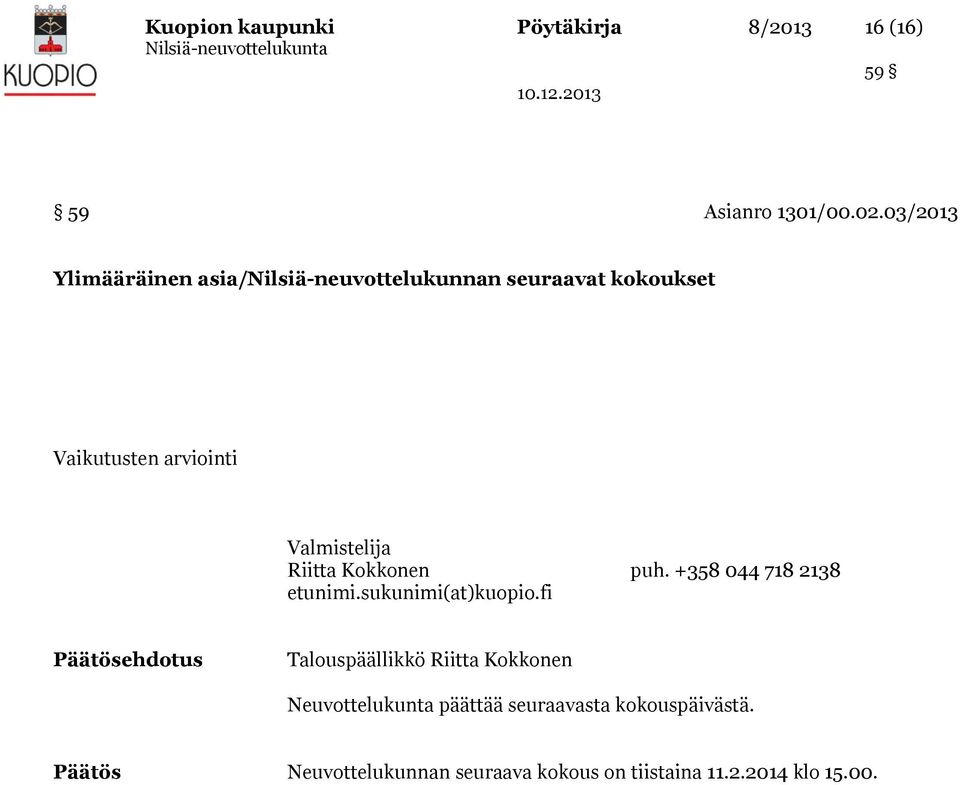 arviointi Riitta Kokkonen puh.