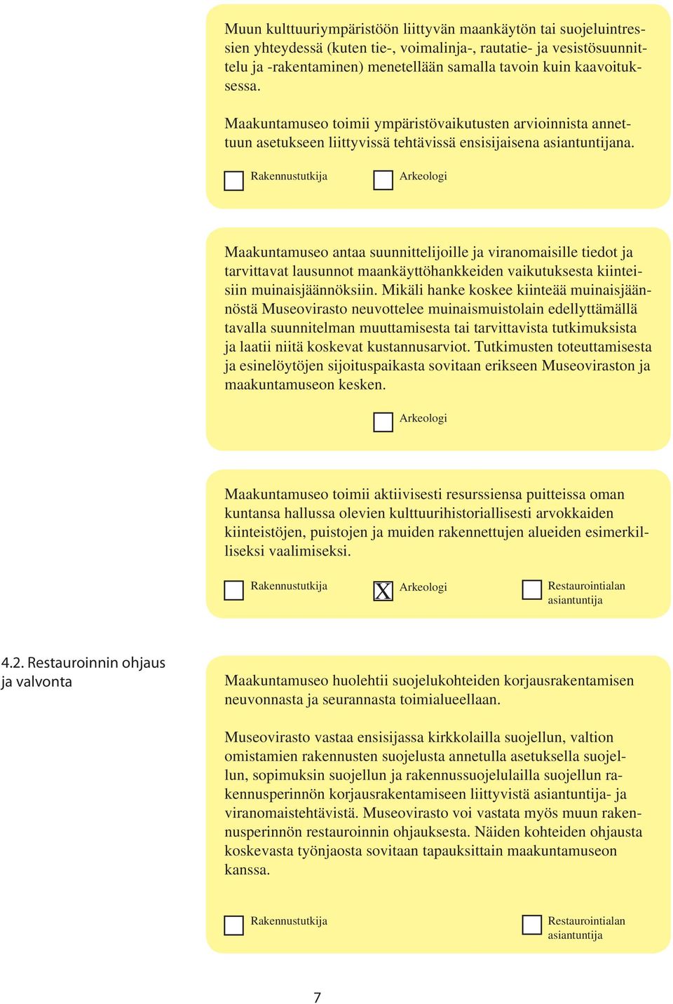 Arkeologi Maakuntamuseo antaa suunnittelijoille ja viranomaisille tiedot ja tarvittavat lausunnot maankäyttöhankkeiden vaikutuksesta kiinteisiin muinaisjäännöksiin.