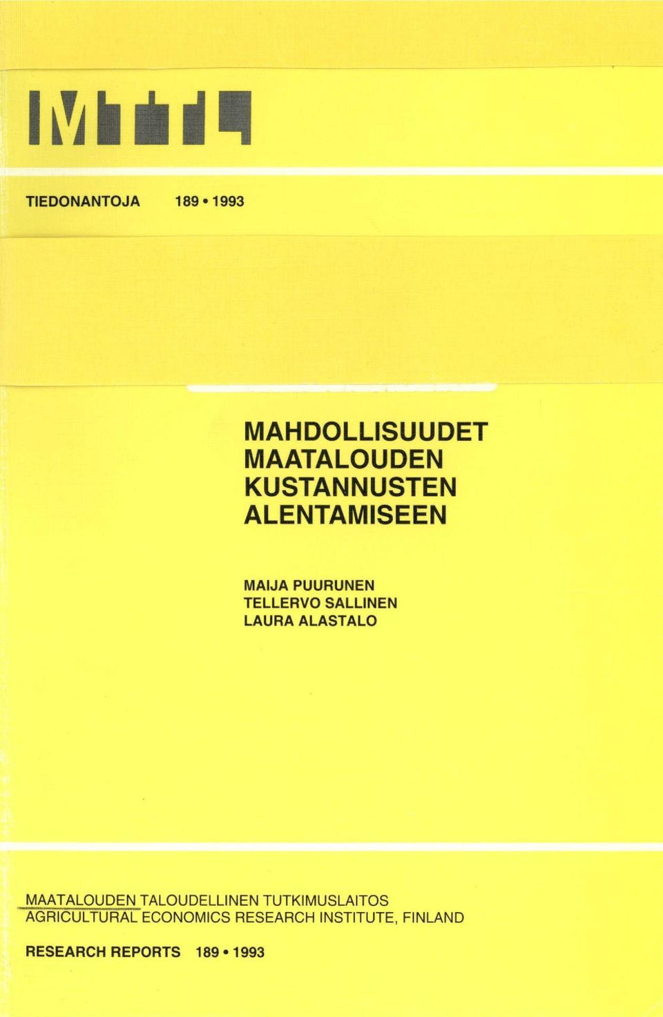 LAURA ALASTALO MAATALOUDEN TALOUDELLINEN TUTKIMUSLAITOS