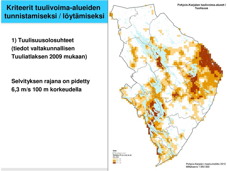 valtakunnallisen Tuuliatlaksen 2009 mukaan)
