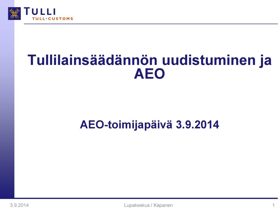 AEO-toimijapäivä 3.9.