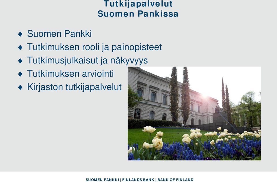 painopisteet Tutkimusjulkaisut ja