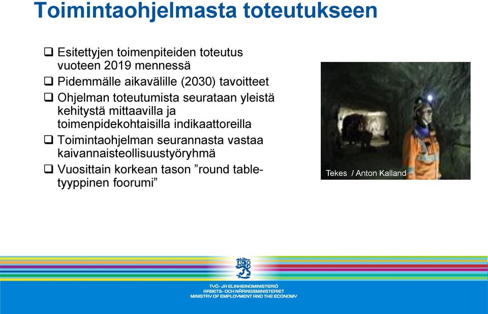 mittaavilla ja toimenpidekohtaisilla indikaattoreilla Toimintaohjelman seurannasta vastaa
