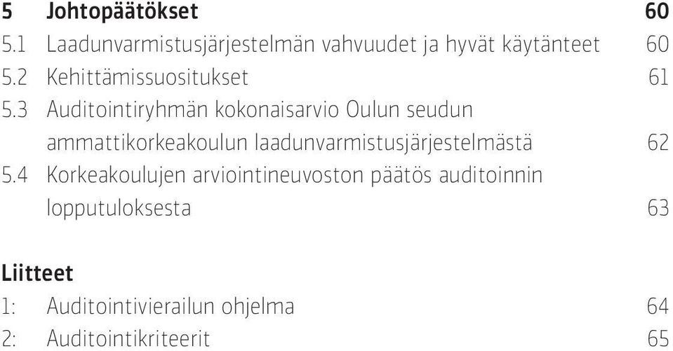 3 Auditointiryhmän kokonaisarvio Oulun seudun ammattikorkeakoulun