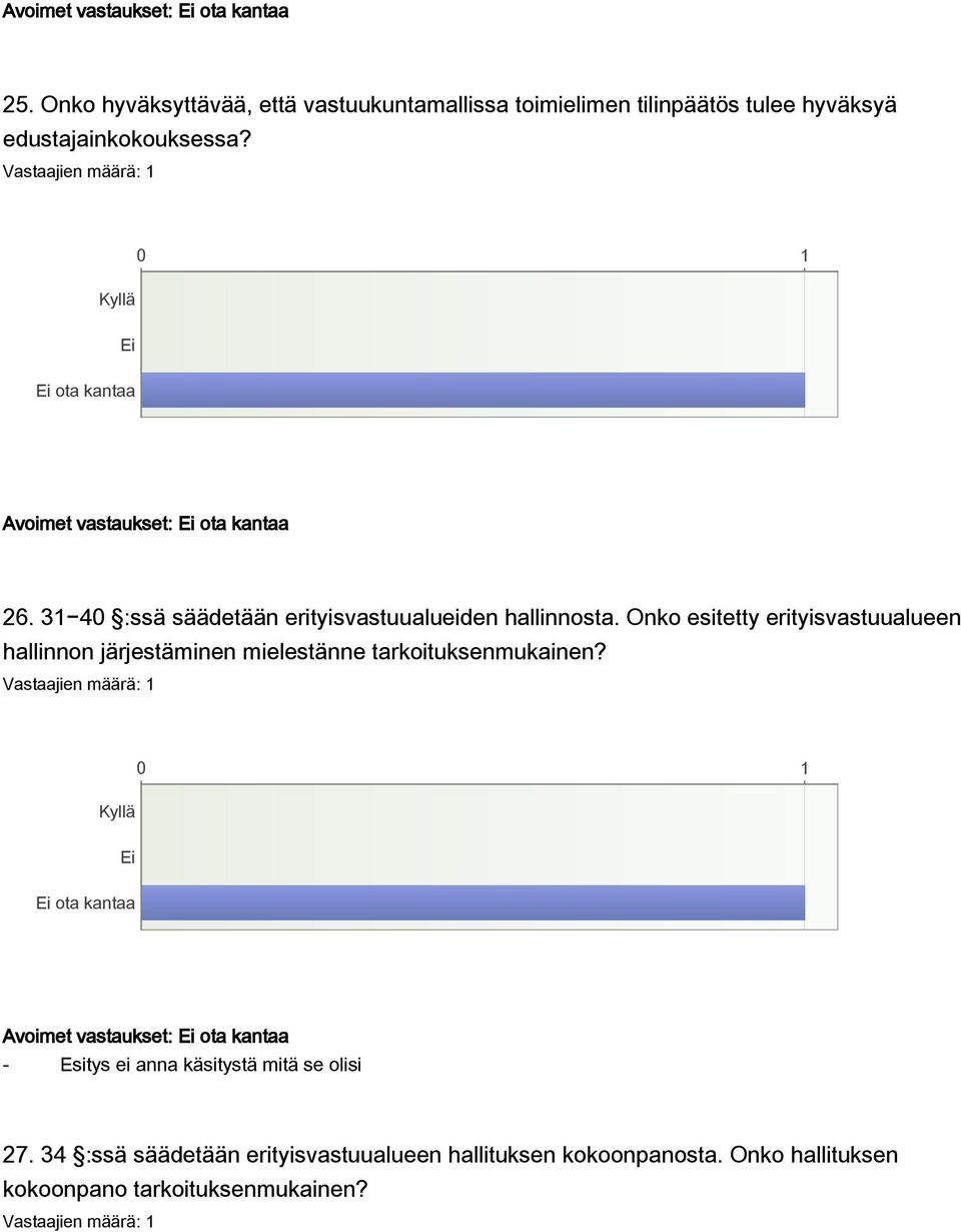 Avoimet vastaukset: 26. 31 40 :ssä säädetään erityisvastuualueiden hallinnosta.