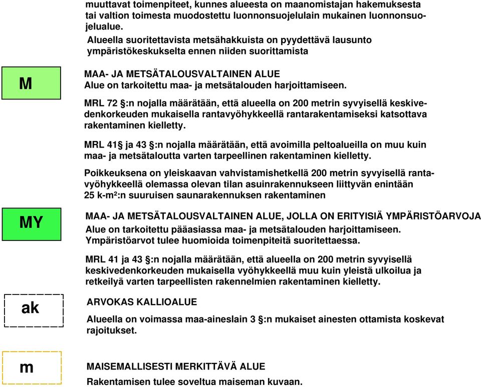 harjoittamiseen. MRL 72 :n nojalla määrätään, että alueella on 200 metrin syvyisellä keskivedenkorkeuden mukaisella rantavyöhykkeellä rantarakentamiseksi katsottava rakentaminen kielletty.