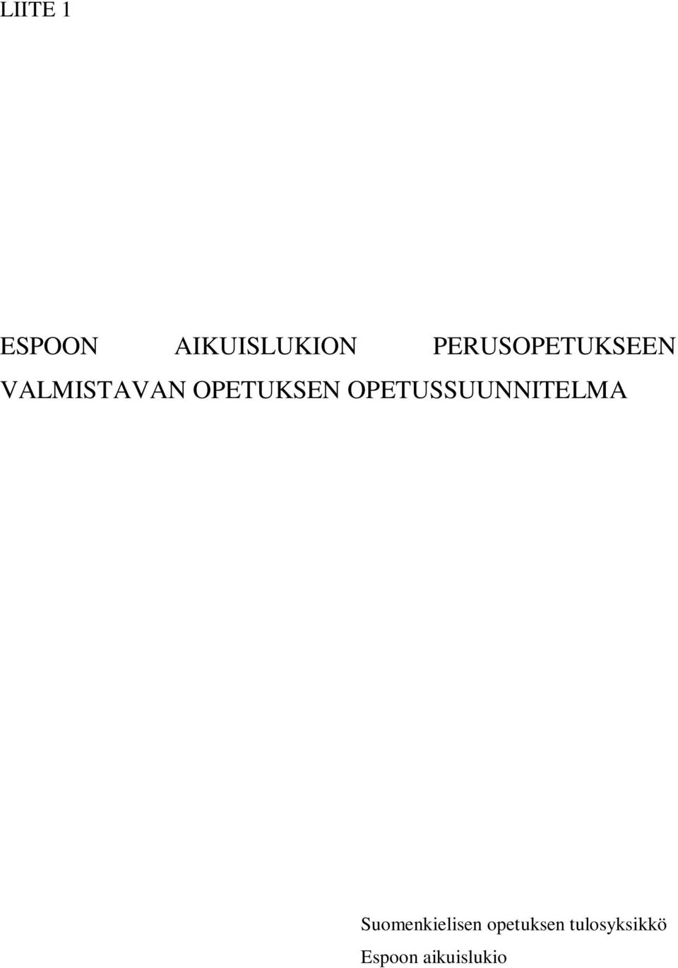 OPETUKSEN OPETUSSUUNNITELMA