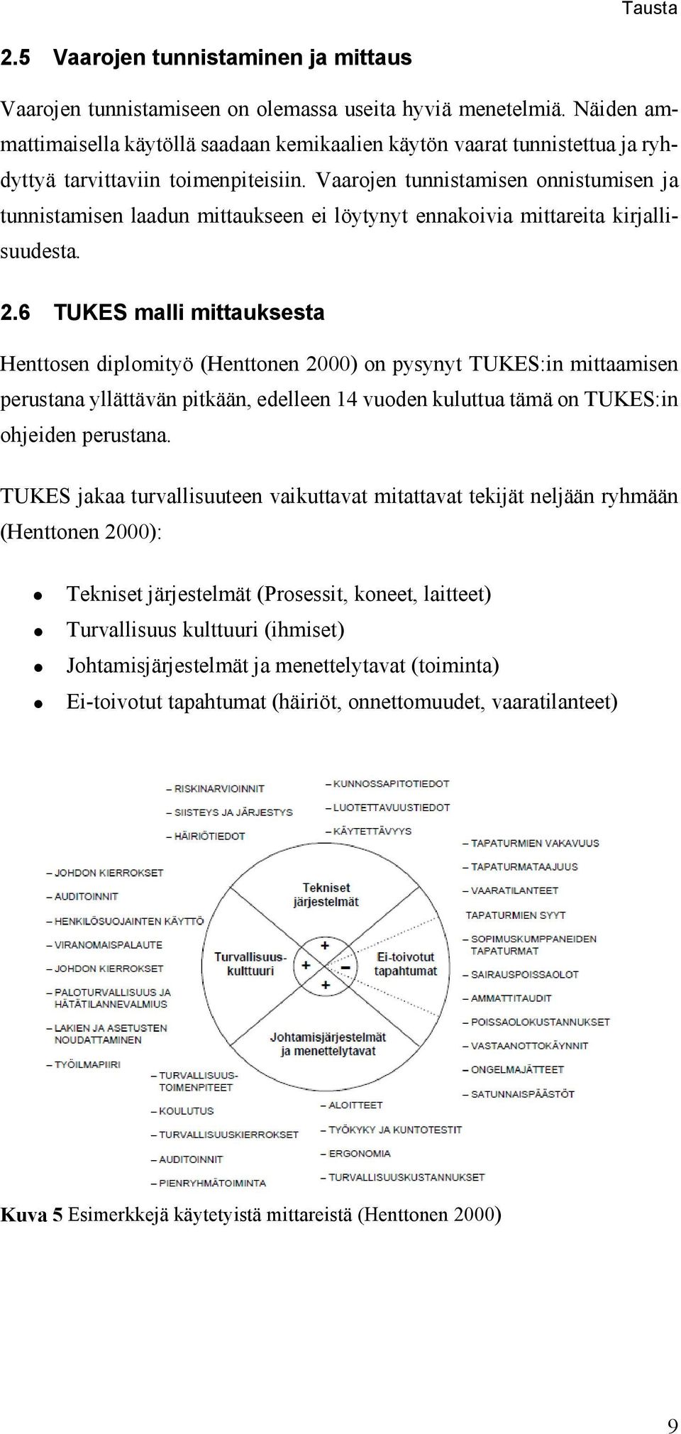 Vaarojen tunnistamisen onnistumisen ja tunnistamisen laadun mittaukseen ei löytynyt ennakoivia mittareita kirjallisuudesta. 2.