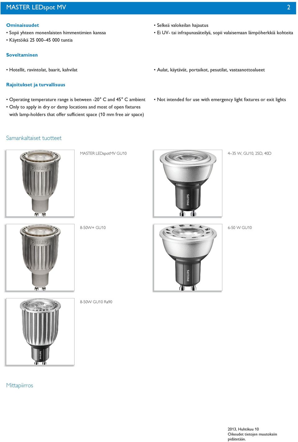 temperature range is between -0 C and 4 C ambient Only to apply in dry or damp locations and most of open fixtures with lamp-holders that offer sufficient space (0 mm free air