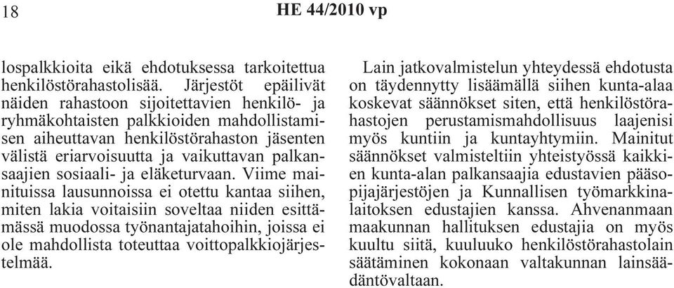 palkansaajien sosiaali- ja eläketurvaan.