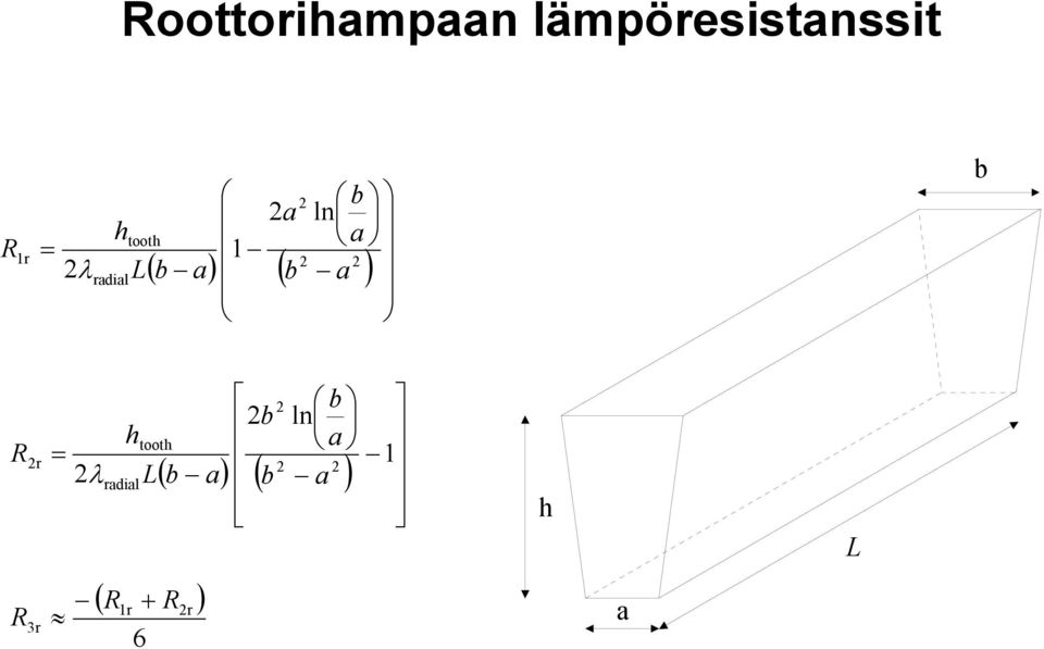 radial tooth r ln a a a a h λ (