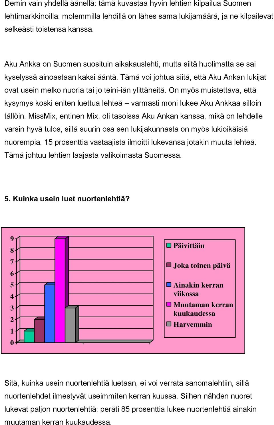 Tämä voi johtua siitä, että Aku Ankan lukijat ovat usein melko nuoria tai jo teini-iän ylittäneitä.