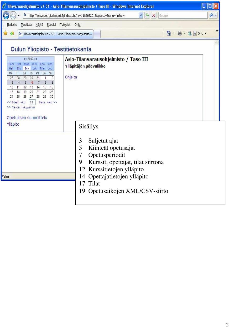 siirtona 12 Kurssitietojen ylläpito 14