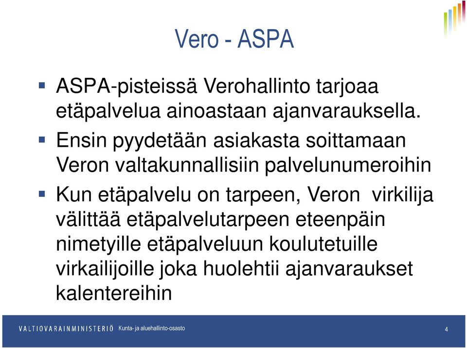 Ensin pyydetään asiakasta soittamaan Veron valtakunnallisiin palvelunumeroihin Kun