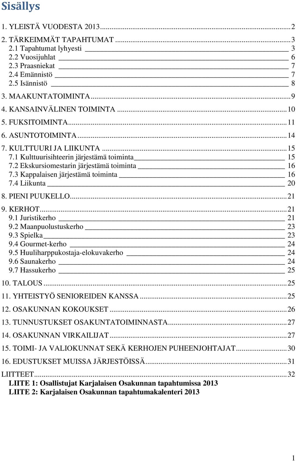 2 Ekskursiomestarin järjestämä toiminta 16 7.3 Kappalaisen järjestämä toiminta 16 7.4 Liikunta 20 8. PIENI PUUKELLO... 21 9. KERHOT... 21 9.1 Juristikerho 21 9.2 Maanpuolustuskerho 23 9.