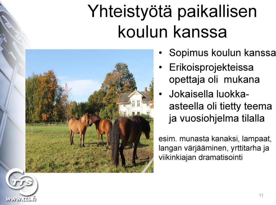 oli tietty teema ja vuosiohjelma tilalla esim.