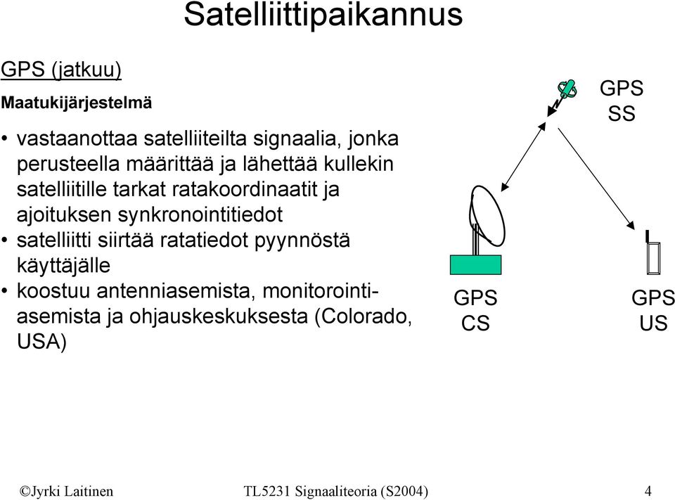 satelliitti siirtää ratatiedot pyynnöstä käyttäjälle koostuu antenniasemista, monitorointiasemista