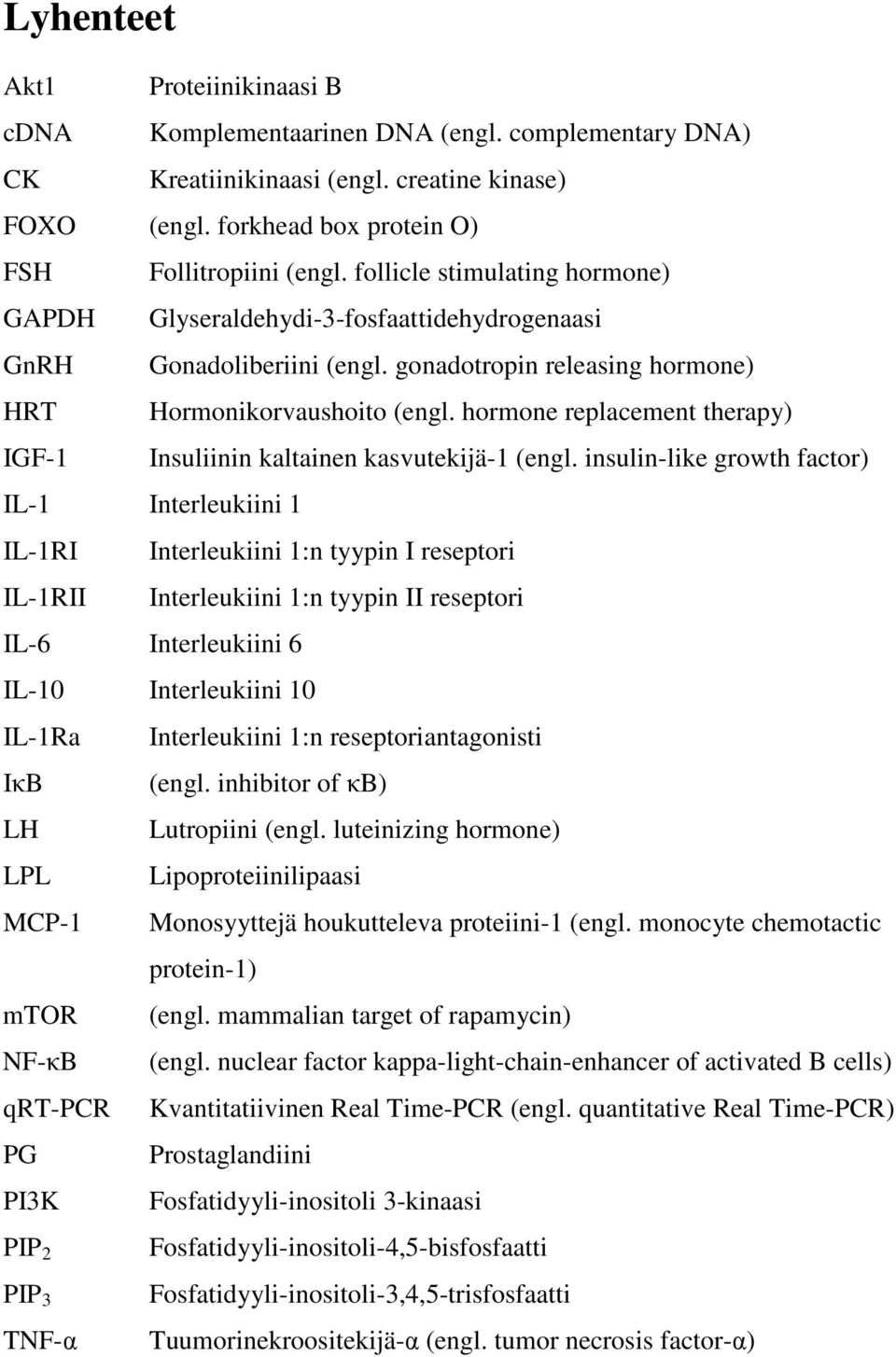 hormone replacement therapy) IGF-1 Insuliinin kaltainen kasvutekijä-1 (engl.