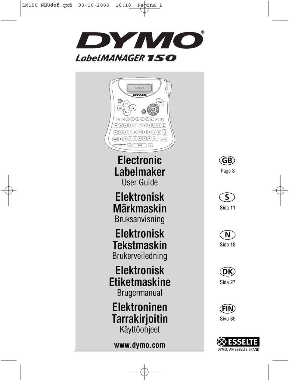 Elektronisk Märkmaskin Bruksanvisning Elektronisk Tekstmaskin