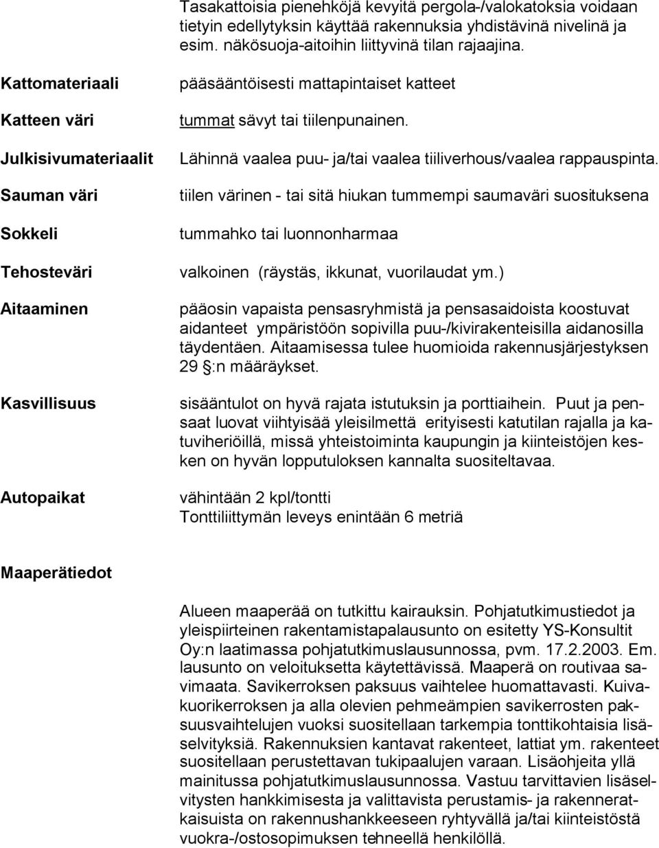 Lähinnä vaalea puu- ja/tai vaalea tiiliverhous/vaalea rappauspinta.