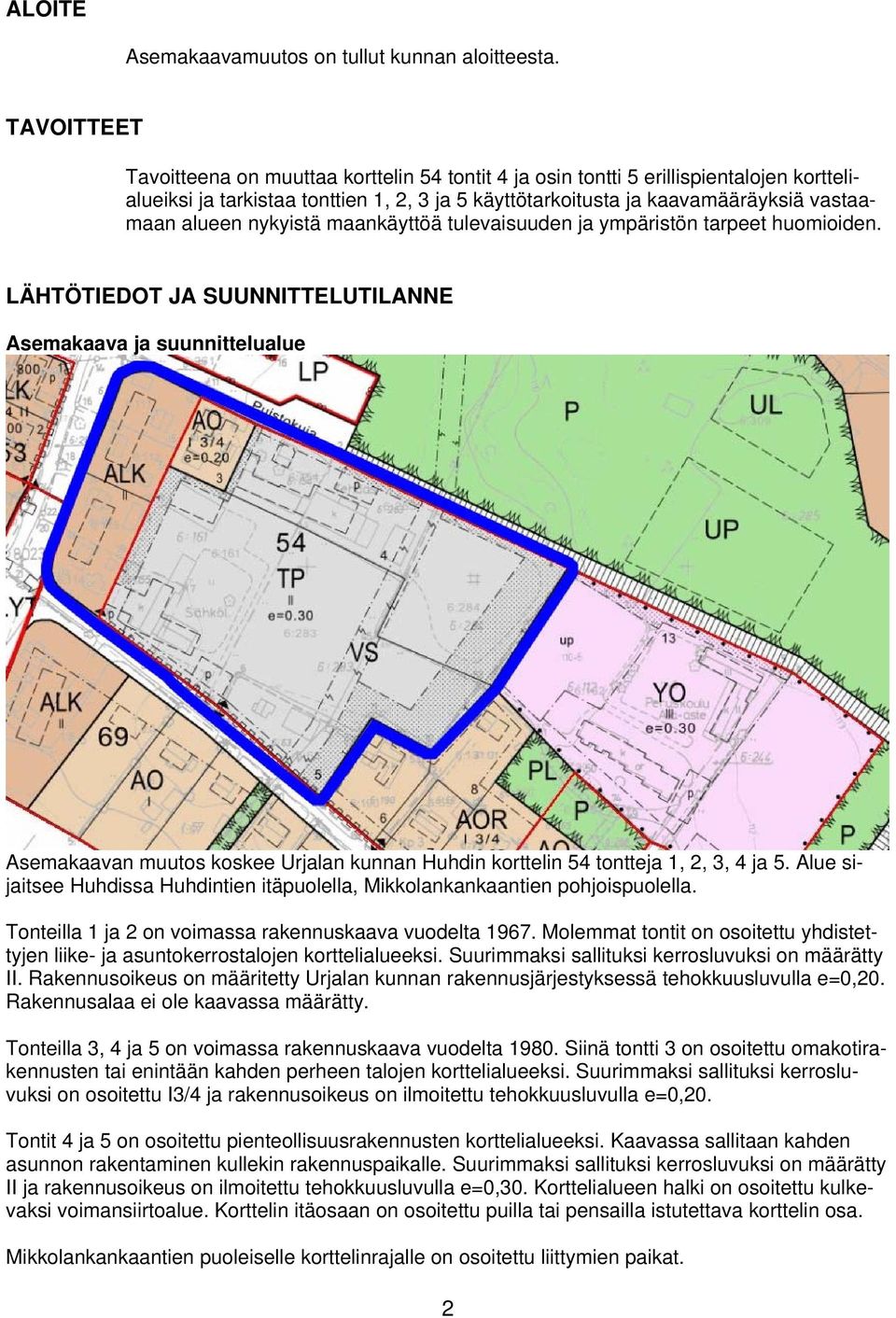 nykyistä maankäyttöä tulevaisuuden ja ympäristön tarpeet huomioiden.