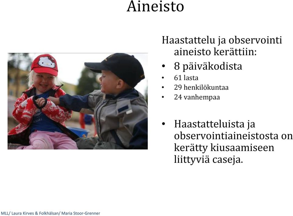 henkilökuntaa 24 vanhempaa Haastatteluista ja